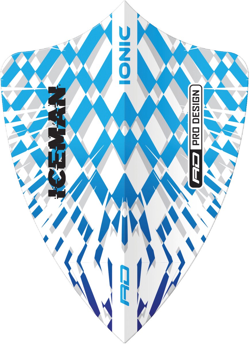 Red Dragon Gerwyn Price Hardcore Ionic Blue & White Burst Freestyle - Dart Flights