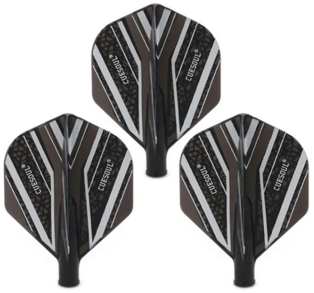 Cuesoul - Tero Flight System AK4 Black Pattern - Black Standard - Dart Flights