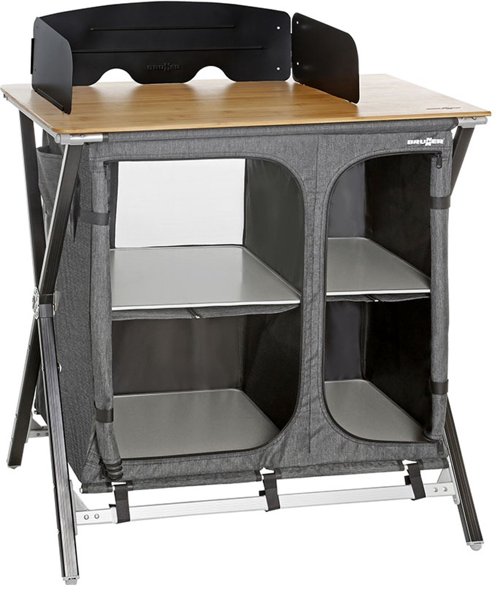 Bol.com Brunner Mercury Cross Cooker HWT SQ Opvouwbare Campingkeuken - Keukenkast met werkblad en opbergvakken - Aluminium frame... aanbieding