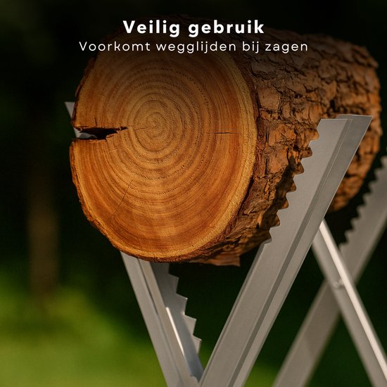 Cheqo® Zaagbok - Zaagstandaard Verstelbaar - Zaagblok - Gegalvaniseerd Staal - Voor Stammen tot 30 cm van Cheqo — afbeelding 3