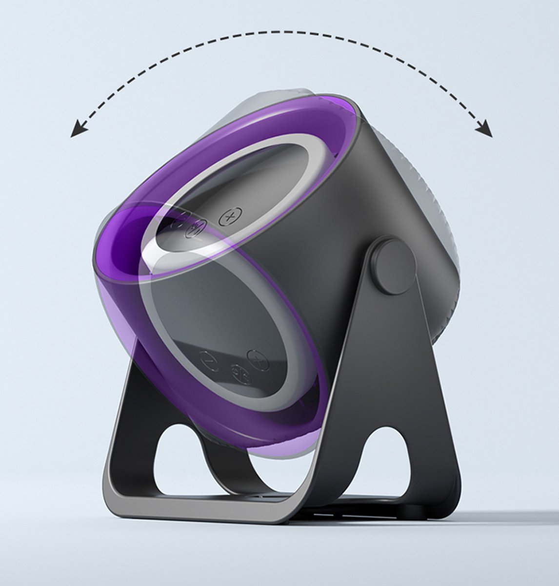 Nieuwste desktopventilator - K6 Technologie Fan- Kampeer fan-Mobiele ventilator-met ACCU-Aanraakbediening Fluisterstil tafel Ventilator- mini ventilator- mini fan- met LED lamp - Hoogwaardige paarszwart — afbeelding 12