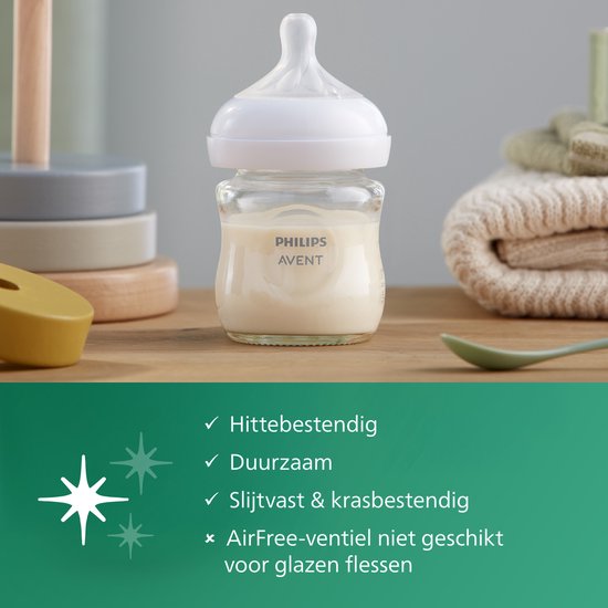 Biberon Philips Avent Natural Response - 1 Biberon - 240 ml - 1 Mois et + - Tétine Speed 3 - Glas - SCY933/01 - Biberons