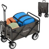 Bol.com LifeGoods Bolderkar - Opvouwbaar - Draaibare wielen - 94L - 2 Standen - 70KG Draagkracht - Grijs aanbieding