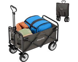 Product: LifeGoods Bolderkar Opvouwbaar - 94L - 70KG Draagkracht - 90x50x58CM - Draaibare wielen - Inklapbare Bolderwagen met Wasbare Hoes - Grijs, van het merk 