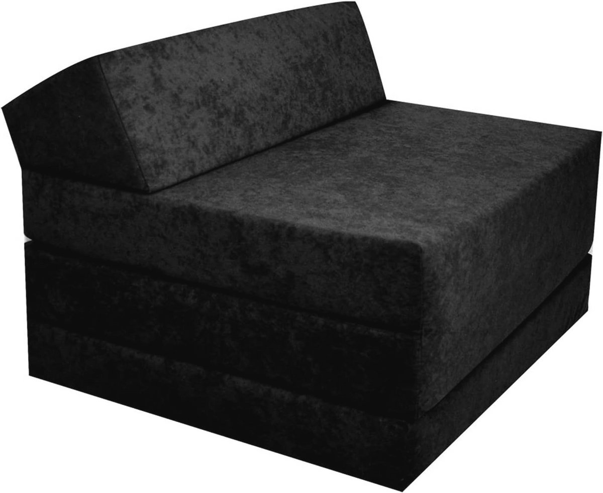 Opvouwbaar Gastenmatras/Zitkussen - 200x70x10 cm - Zwart