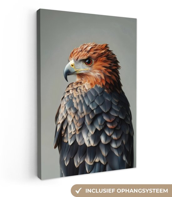 Tableau sur toile 80x120 cm - Décoration murale exclusive Vogel - Réaliste - Ressorts - Marron - Décoration murale salon - Décoration chambre - Accessoires chambre - Peintures sur toile