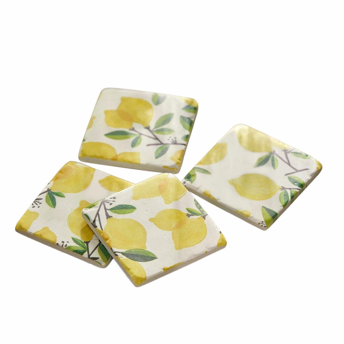 LOBERON Onderzetter set van 4 Darfield wit/geel