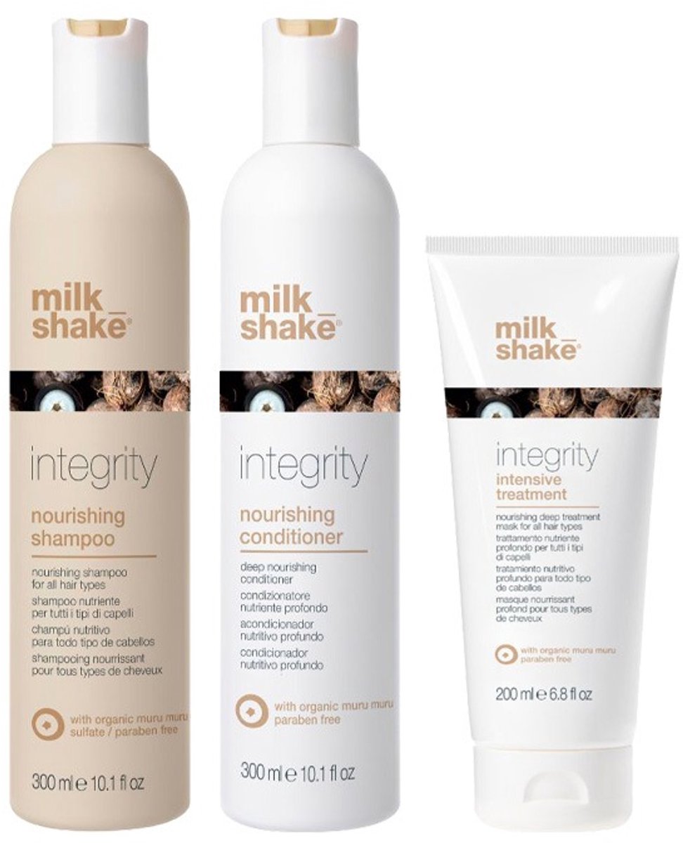 Milk_Shake Integrity Nourishing Shampoo 300ml + Conditioner 300ml + Treatment 200ml