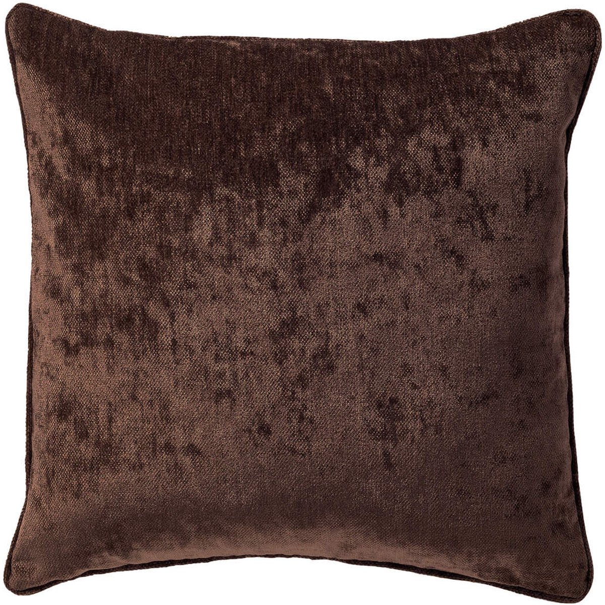 Dutch Decor LEWY - kussenhoes 45x45 cm - glansvelours - Chocolate Martini - bruin - met rits - zonder binnenkussen