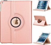 Ntech nieuwe iPad 9.7 (2018-2017) Hoes Case Cover 360° draaibaar Multi stand   Rose Gold