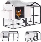 Bol.com MaxxPet Kippenhok - Kippenren met buitenverblijf - Kippenverblijf met Uitloopren - Houten-Metalen buitenhok - 260x99x145cm aanbieding
