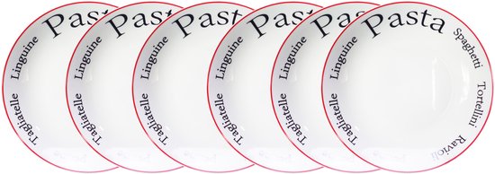 Haute Cuisine Pastabord - Ø 21 x H4,5 cm - Set-6 - Keramiek