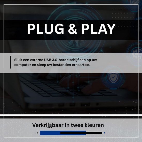 CRLYN® Harde Schijf Extern - Draagbare - 1TB Opslag - Blauw van Merkloos — afbeelding 3