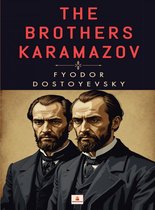La couverture de 'Les Frères Karamazov' par Fiodor Dostoïevski, avec deux hommes sérieux en costume.