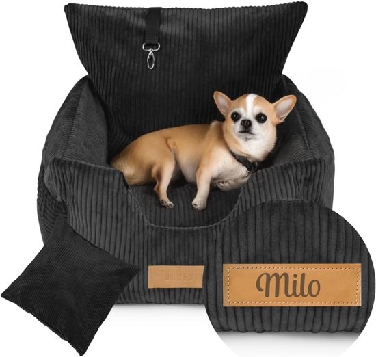 Petsen Gepersonaliseerde Hondenautostoel, Autostoelen, Hond Achterbank Met Riem Hondenautostoel Hondennaam Hondenmand Voor Kleine Honden Hondenmand Auto Autobed Hondenbed Zwart 1328073679