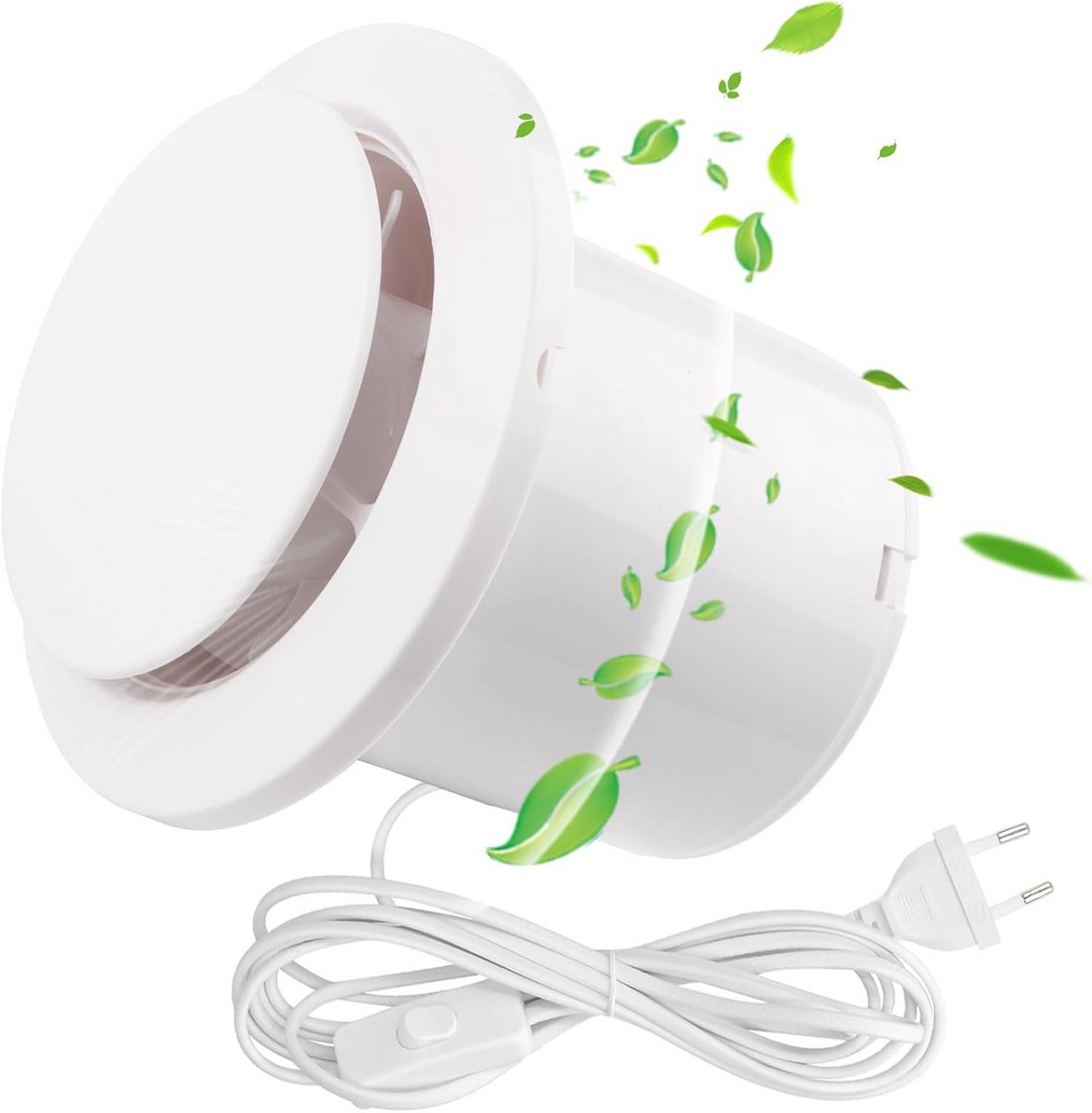 Stille Badkamerventilator 100 mm - 15 W, Energiezuinige Afvoerventilator met Terugslagklep