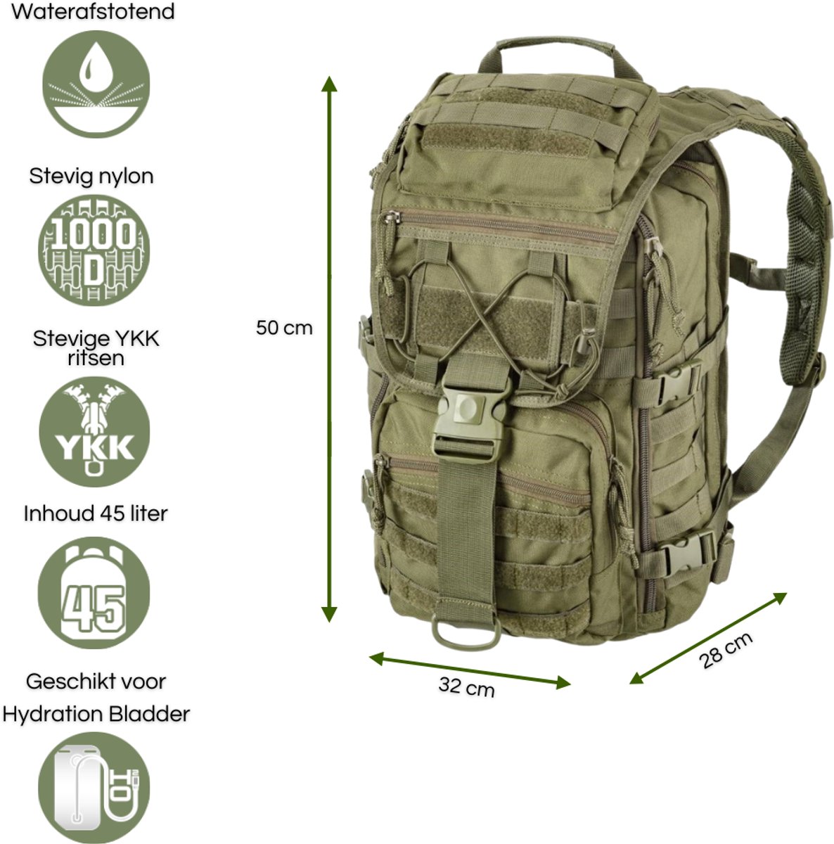Defcon 5 Easy Pack 45l leger rugzak  - Cammo Vegetato Italiano