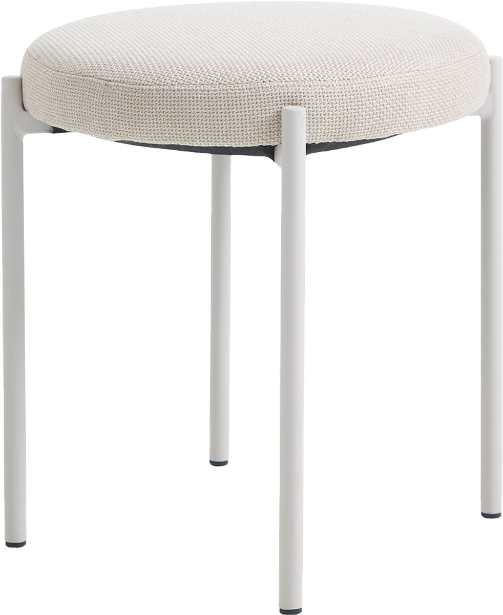Olivine Pico Metalen Krukje Beige - 48 cm - Stoffen Zitting - Laag - Scandinavisch - Zand