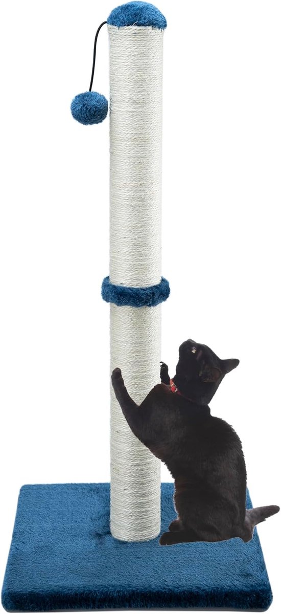86 cm grote Ultimate krabpaal voor katten, krabpalen voor katten, sisalstam, reservestam voor krabpaal, krabplank met pluche (blauw)