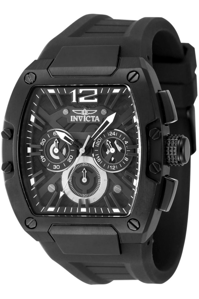 Invicta Racing 48476 Heren Horloge - Waterdicht - Analoog - Quartz Uurwerk - Roestvrij Staal met zwarte Wijzerplaat - 43mm