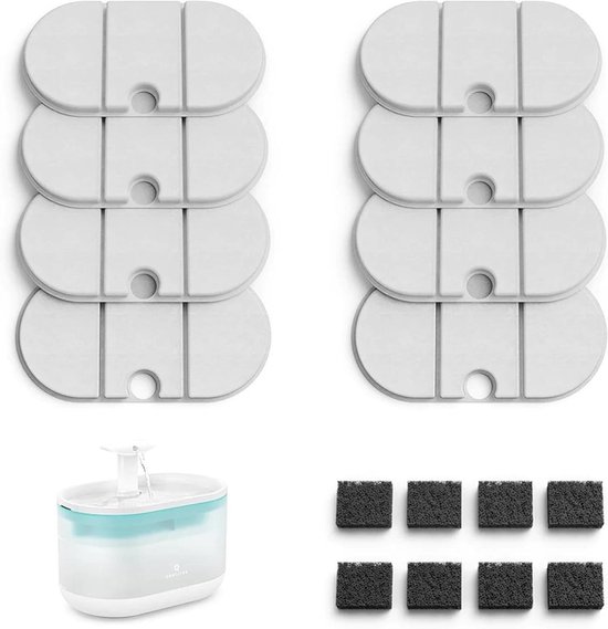 Waterfilter 3-lagen Zuivering Kattenwaterfonteinfilters 6 Stuks, 50% Meer Actieve Koolfilters, Originele Vervangende Filters Voor Katten, Geschikt Voor De Meeste Honden En Huisdieren, Drinkdispenser, Drievoudige Filtratie (niet Ionenwisselaar Hars