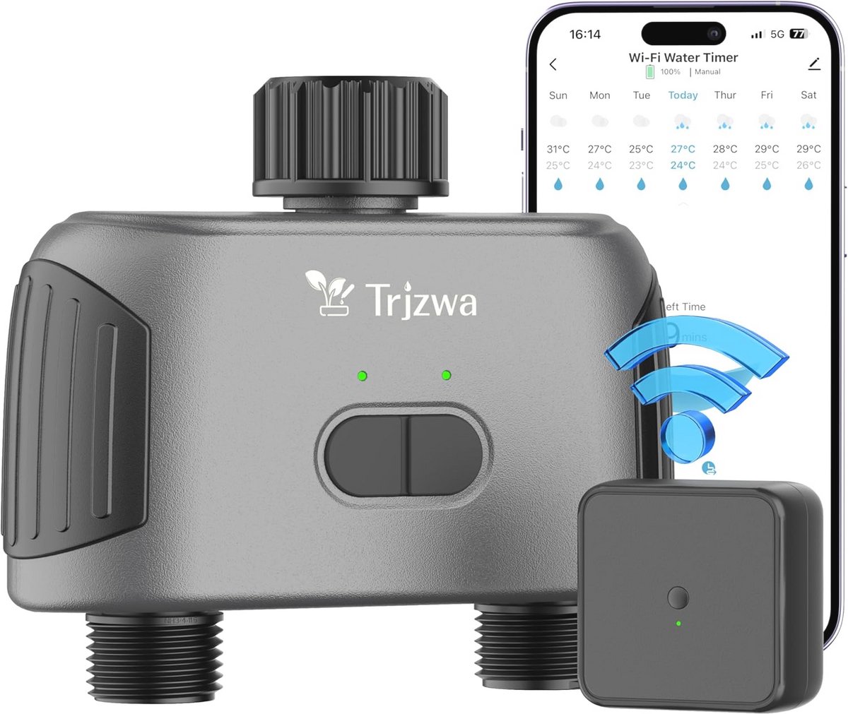Automatische WLAN Irrigatiecomputer met 2 Uitgangen voor Tuin en Balkon