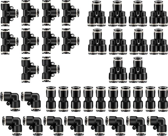 HUAZIZ 24 Stück Pneumatische Armaturen Steckverbinder Air Push Schnellkupplung Verbinder 3/8