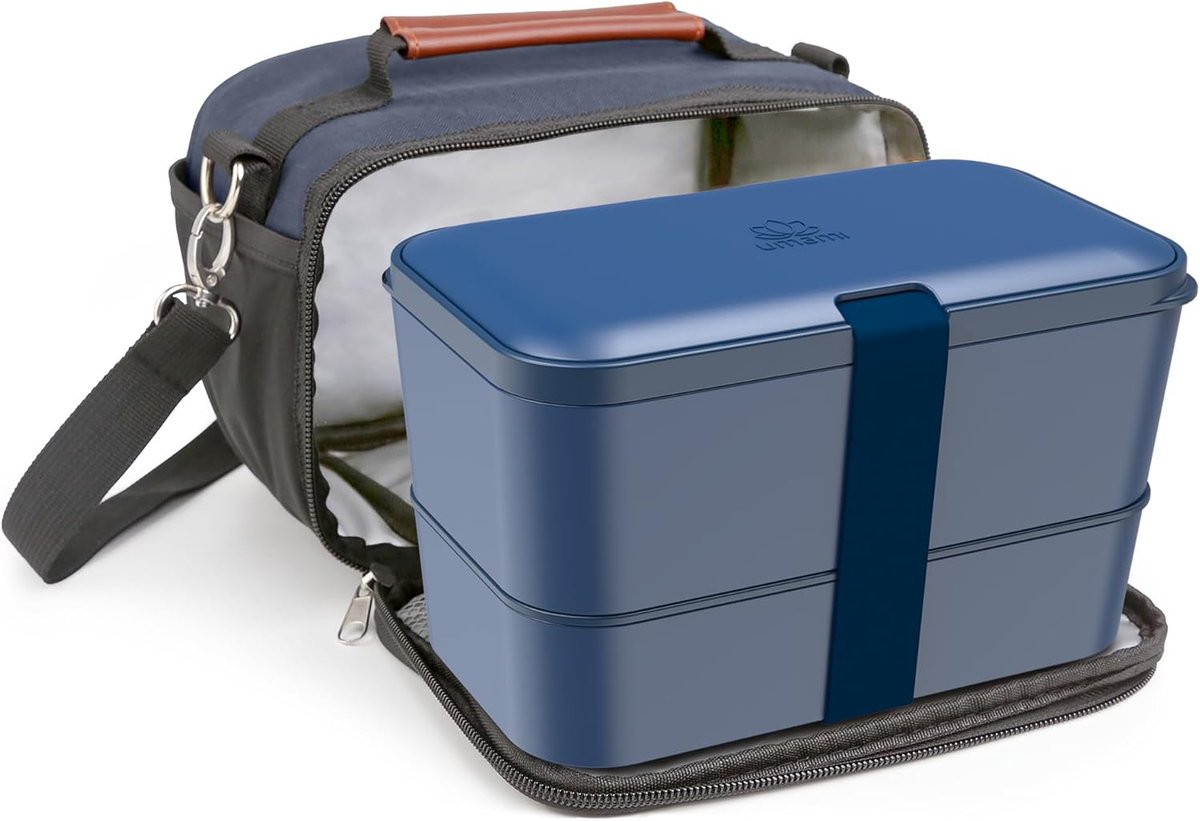 lunchbox volwassenen met lunchtas, 2 sauscontainers als lunchbox salade, snack Bento box, lekvrije lunchbox volwassenen met thermostas, voor kantoor en picknick