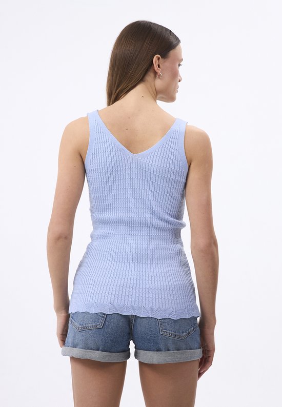 Felix Hardy Tricot T-shirts de 3 débardeurs d'été pour femme Beige-Bleu ciel-Bleu marine - S