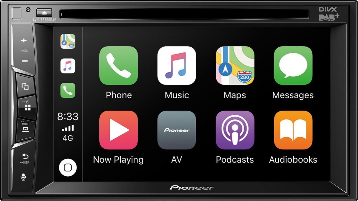 Pioneer AVH-Z3200DAB Autoradio met Carplay, DVD/CD-Tuner - USB - Bluetooth - DAB+