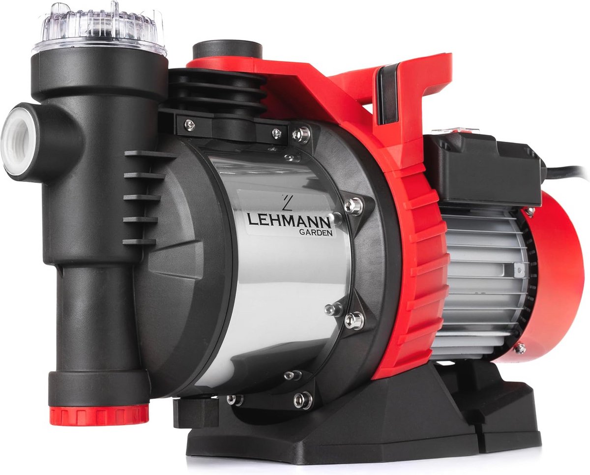 Krachtige Tuinpomp 900W - 3600 l/u, Inductiemotor, Borstelloos, Thermische Beveiliging, Waterfilter, Maximale Aanzuighoogte 8m, Maximale Ontladingshoogte 42m