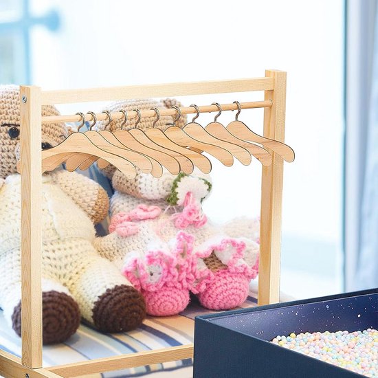 Vastsea 15 Stuks Baby Hanger voor Kinderen, Non Slip Childrens Houten Jas Hangers, Kledinghangers voor Kinderkleding, voor Baby Kleding Drogen Opslag