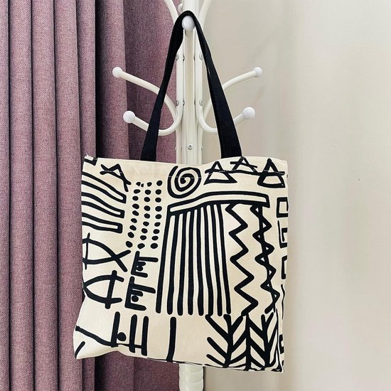 Eco Right canvas draagtas, esthetische, milieuvriendelijke boodschappentassen en kleine draagtassen voor dames, Walvis Doodle, Eén maat, Klassiek
