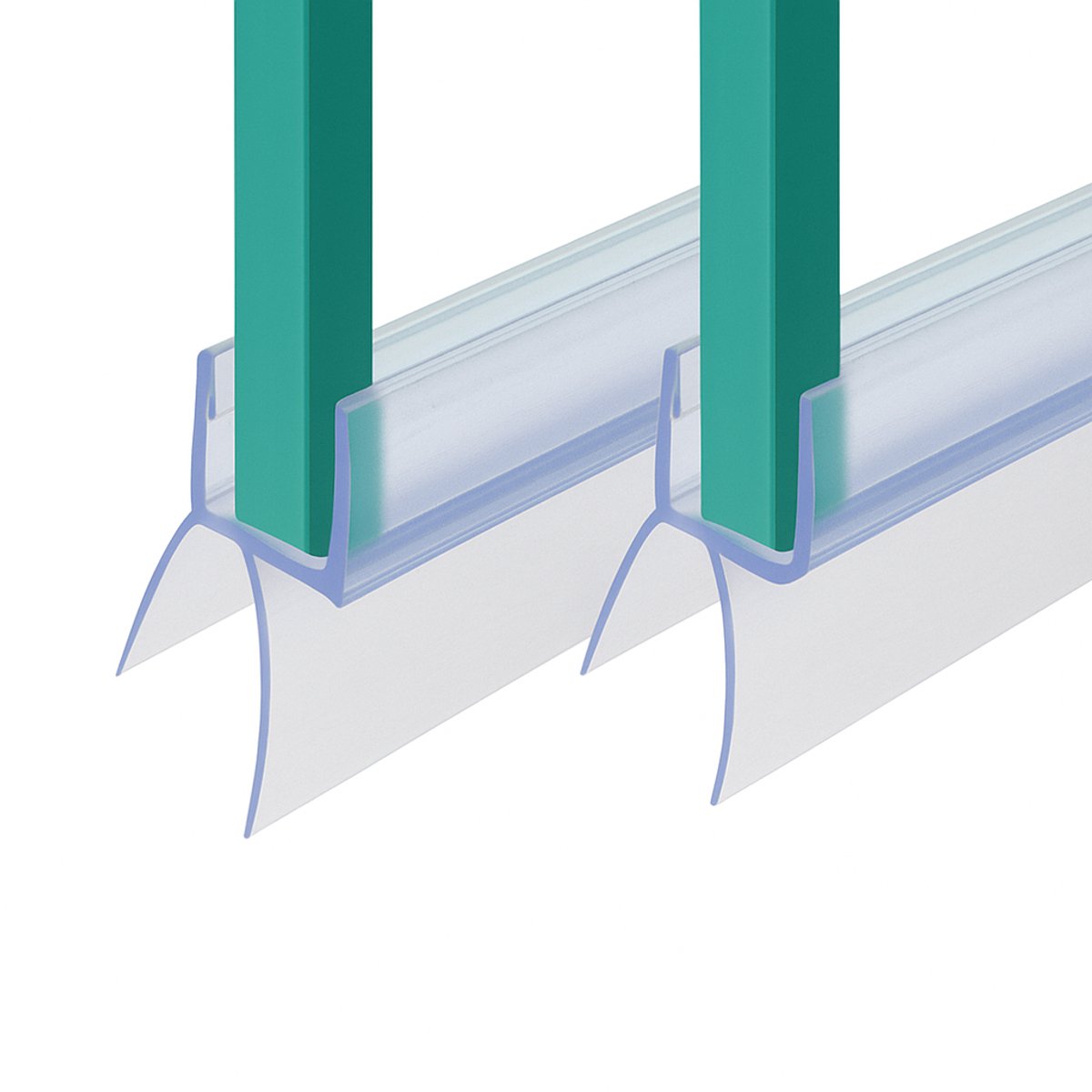 Waterval Douchedeurafdichting – Geschikt voor 6 tot 8mm dik glas – Douchestrip 1 Meter – Twee stuks