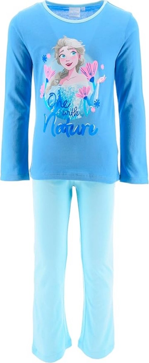 Disney Frozen Pyjama - Katoen - One with Nature - Blauw - Maat 116