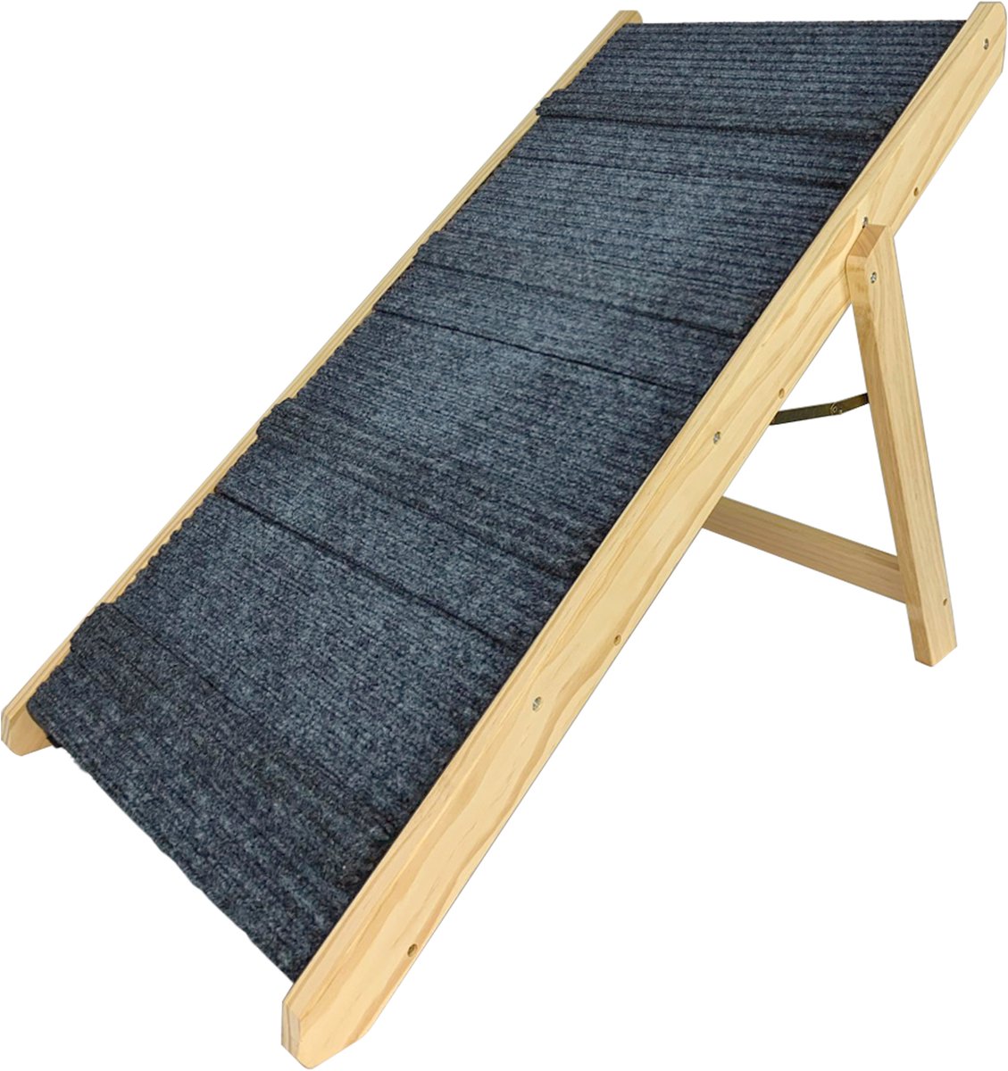 Aufun 2-In1 Hondenhelling, Huisdierentrap Hondentrap Opvouwbaar Voor Katten Grote En Kleine Honden, Huisdierentrap Dennenhout, Bordes Sluit Naadloos Aan, Antislip Tot 80kg