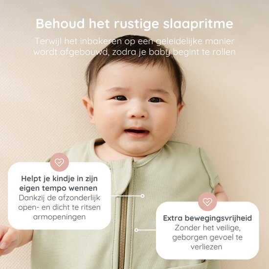 Puckababy Original Mini Inbakerslaapzak (3-6M) - Katoen - Olive — afbeelding 3