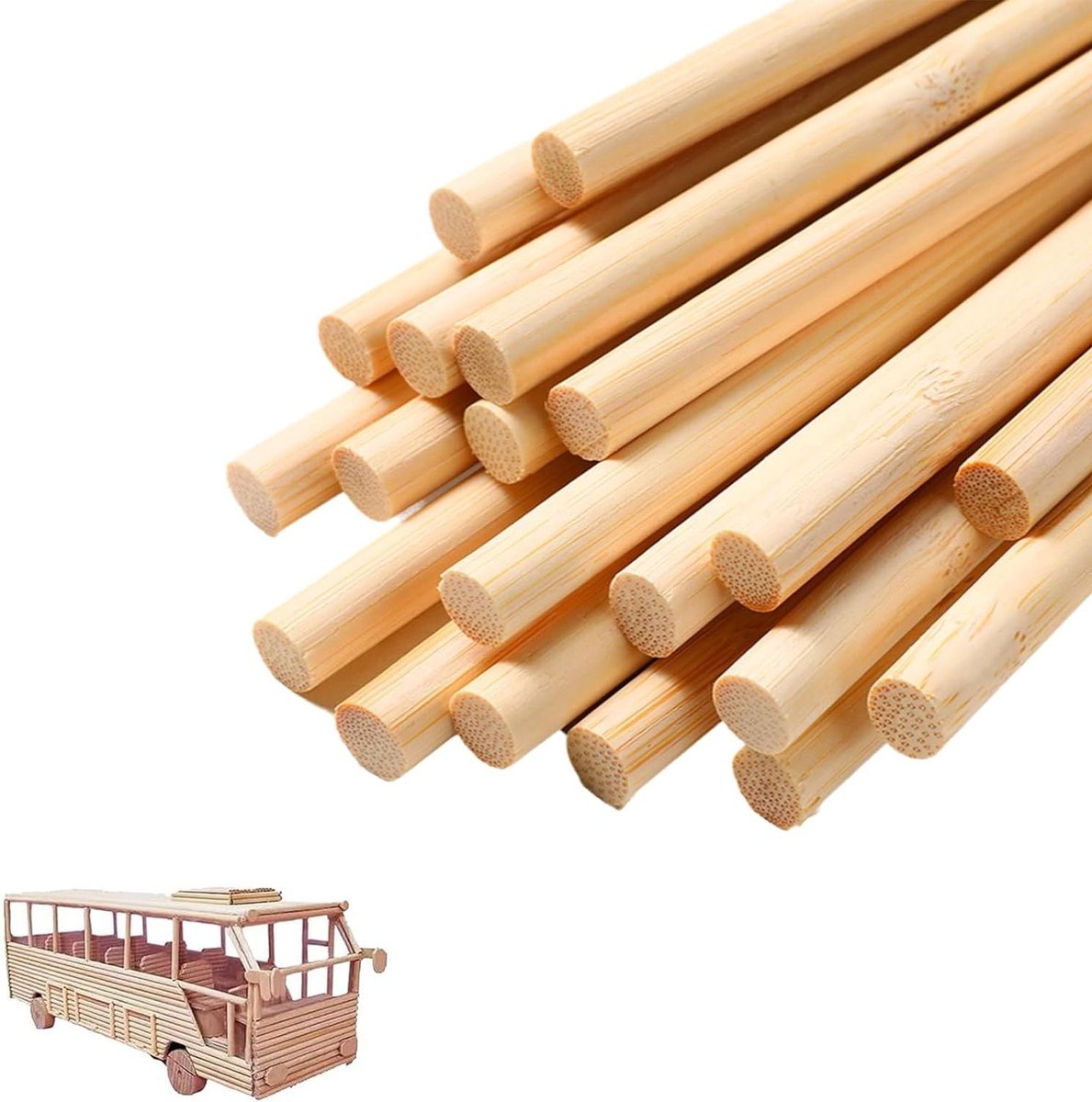Trankielo - Bamboestokken 20 cm - 30 stuks voor knutselen en DIY-projecten