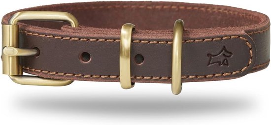 Annyx honden halsband gewatteerd met halfslip sluiting bruin petrol | Hondentuigjes en Meer