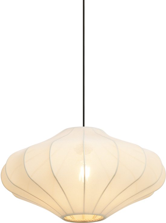 QAZQA plu - Japandi Hanglamp - 1 lichts - Ø 50 cm - Crème - Woonkamer | Slaapkamer | Keuken