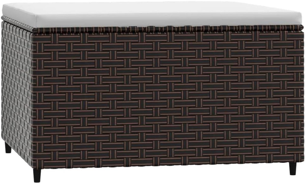 Comfortabele bruine voetensteun van poly rattan voor buitengebruik