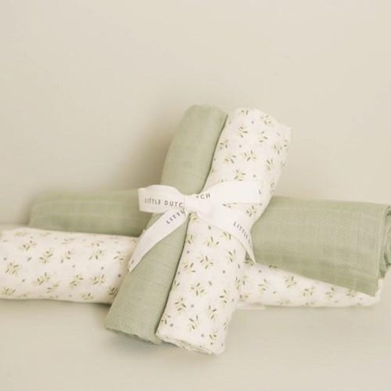 Little Dutch Pure Sage - Swaddle doek hydrofiel - 120 x 120 cm van Little Dutch — afbeelding 2