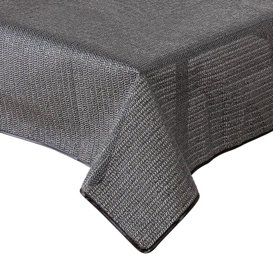 Hiasan Tovaglia Effetto Loto 130x220 Cm Grigio Argento - Antimacchia, Impermeabile E Leggera, Per Tavolo Da Pranzo E Feste