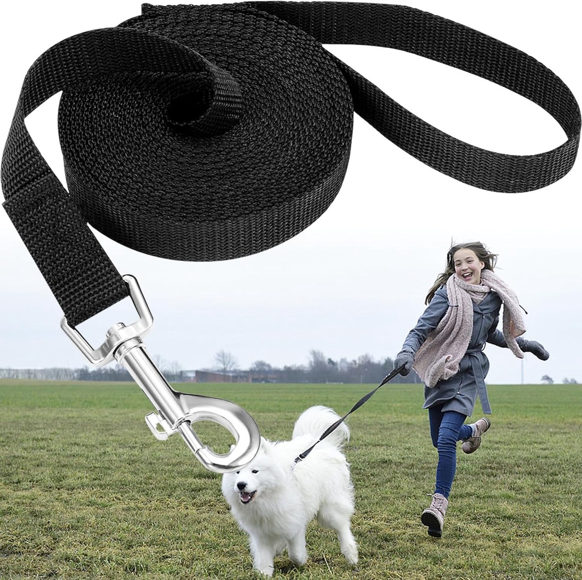 Sterke Hondenriem voor Training en Wandelen - 3m Nylon Lijn voor Honden