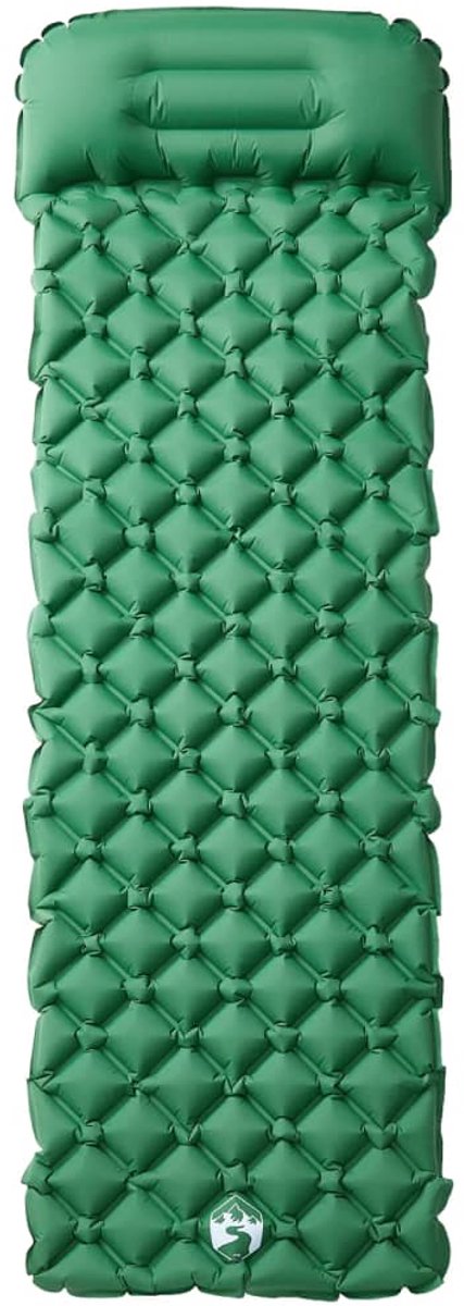 vidaXL - Kampeermatras - met - kussen - opblaasbaar - 1-persoons - groen van Merkloos — afbeelding 3