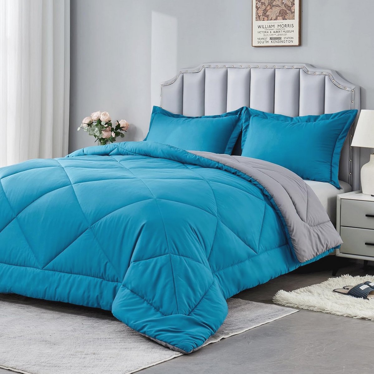 Omkeerbaar Dekbed 220 x 240 cm - Zeer Warm en Comfortabel met Kussenslopen