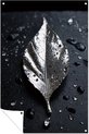Blad, Hyperrealisme, Zilver, zwart, wit, grijs, metallic