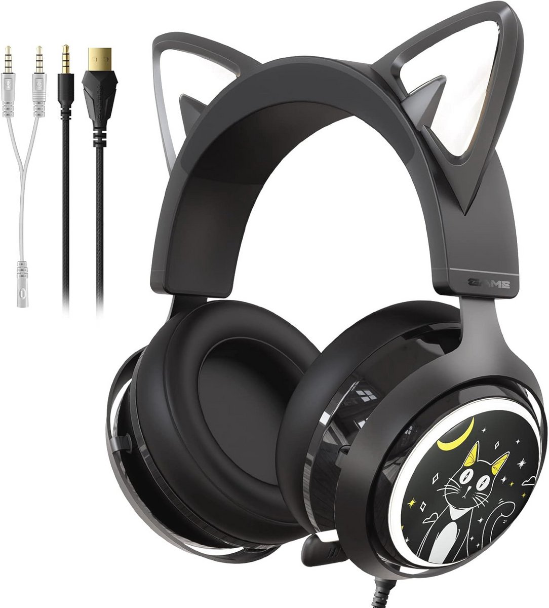 Gaming Headset met Ruisonderdrukking en Intrekbare Microfoon – 3,5 mm Bedrade Hoofdtelefoon voor PC, PS4, PS5 en Xbox One