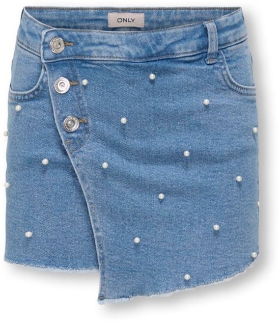 Kids ONLY zomer skort meisjes - parels - licht blauw denim parels - Kogjenny