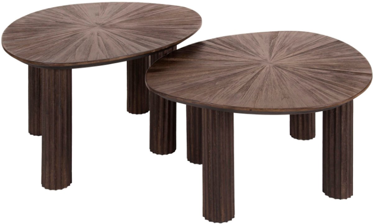AnLi Style Salontafel set/2 driehoekig Maya teak Bruin
